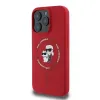 Karl Lagerfeld Silikon Karl & Choupette Heads Ring Back Cover Hülle mit MagSafe für Apple iPhone 16 Pro Max - Rot 3