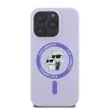 Karl Lagerfeld Silikon Karl & Choupette Heads Ring Back Cover Hülle mit MagSafe für Apple iPhone 16 Pro Max - Lila 4