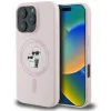 Karl Lagerfeld Silikon Karl & Choupette Heads Ring Back Cover Hülle mit MagSafe für Apple iPhone 16 Pro Max - Rosa