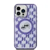 Karl Lagerfeld IML Monogram Karl & Choupette Head Back Cover Hülle mit MagSafe für Apple iPhone 15 Pro Max - Lila 2