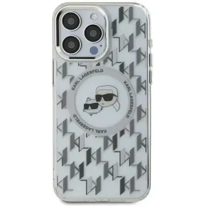 Karl Lagerfeld IML Monogram Karl & Choupette Head Back Cover Hülle mit MagSafe für Apple iPhone 16 - Transparent