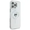 Karl Lagerfeld IML Metal Choupette Head Back Cover Hülle mit MagSafe für Apple iPhone 16 Pro - Weiß 4