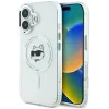 Karl Lagerfeld IML Metal Choupette Head Back Cover Hülle mit MagSafe für Apple iPhone 16 Plus - Weiß