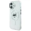 Karl Lagerfeld IML Metal Choupette Head Back Cover Hülle mit MagSafe für Apple iPhone 16 Plus - Weiß 2