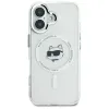 Karl Lagerfeld IML Metal Choupette Head Back Cover Hülle mit MagSafe für Apple iPhone 16 Plus - Weiß 3
