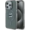 Karl Lagerfeld IML Metal Choupette Head Back Cover Hülle mit MagSafe für Apple iPhone 15 Pro - Schwarz