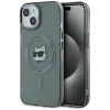 Karl Lagerfeld IML Metal Choupette Head Back Cover Hülle mit MagSafe für Apple iPhone 15 - Schwarz