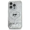 Karl Lagerfeld Liquid Glitter Choupette Head Back Cover Hülle mit MagSafe für Apple iPhone 16 Pro - Transparent 2