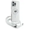 Karl Lagerfeld IML Choupette Head & Cord Back Cover Hülle mit MagSafe für Apple iPhone 16 Pro - Transparent 3