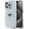 Karl Lagerfeld IML Metal Choupette Head Back Cover Hülle mit MagSafe für Apple iPhone 15 Pro - Weiß
