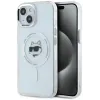 Karl Lagerfeld IML Metal Choupette Head Back Cover Hülle mit MagSafe für Apple iPhone 15 Plus - Weiß