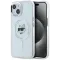Karl Lagerfeld IML Metal Choupette Head Back Cover Hülle mit MagSafe für Apple iPhone 15 Plus - Weiß