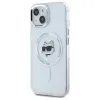 Karl Lagerfeld IML Metal Choupette Head Back Cover Hülle mit MagSafe für Apple iPhone 15 Plus - Weiß 2