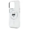 Karl Lagerfeld IML Metal Choupette Head Back Cover Hülle mit MagSafe für Apple iPhone 15 Pro Max - Weiß 6