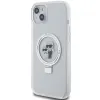 Karl Lagerfeld Ring Stand Karl & Choupette Hard Case Back Cover Hülle mit MagSafe für Apple iPhone 15 Plus/14 Plus - Weiß 2