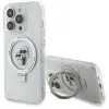 Karl Lagerfeld Ring Stand Karl & Choupette Hard Case Back Cover Hülle mit MagSafe für Apple iPhone 15 Pro Max - Weiß