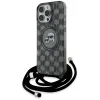 Karl Lagerfeld IML Crossbody Monogram Karl & Choupette Head Back Cover Hülle mit MagSafe für Apple iPhone 16 Pro - Schwarz