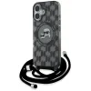 Karl Lagerfeld IML Crossbody Monogram Karl & Choupette Head Back Cover Hülle mit MagSafe für Apple iPhone 16 - Schwarz