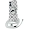 Karl Lagerfeld IML Crossbody Monogram Karl & Choupette Head Back Cover Hülle mit MagSafe für Apple iPhone 16 - Transparent