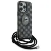 Karl Lagerfeld IML Crossbody Monogram Karl & Choupette Head Back Cover Hülle mit MagSafe für Apple iPhone 16 Pro Max - Schwarz 3