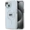 Karl Lagerfeld IML Metal Karl Head Back Cover Hülle mit MagSafe für Apple iPhone 15 - Weiß