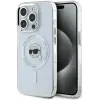 Karl Lagerfeld IML Metal Karl Head Back Cover Hülle mit MagSafe für Apple iPhone 15 Pro - Weiß