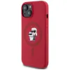 Karl Lagerfeld Silikon Karl & Choupette Heads Ring Back Cover Hülle mit MagSafe für Apple iPhone 15 - Rot 2