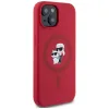 Karl Lagerfeld Silikon Karl & Choupette Heads Ring Back Cover Hülle mit MagSafe für Apple iPhone 15 - Rot 4