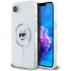 Karl Lagerfeld IML Metal Choupette Head Back Cover Hülle mit MagSafe für Apple iPhone 17e/16e - Weiß