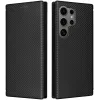 Phonesta Carbon Fiber Skin Book Wallet Klapphülle für Samsung Galaxy S25 Ultra - Schwarz