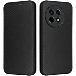 Phonesta Carbon Fiber Skin Book Wallet Klapphülle für OnePlus 13R - Schwarz