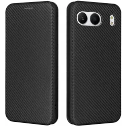 Phonesta Carbon Fiber Skin Book Wallet Klapphülle für OnePlus Nord 4 - Schwarz