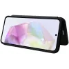 Phonesta Carbon Fiber Skin Book Wallet Klapphülle für Samsung Galaxy A36 - Schwarz 3
