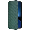 Phonesta Carbon Fiber Skin Book Wallet Klapphülle für Xiaomi Poco X7 Pro - Dunkelgrün 8