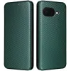 Phonesta Carbon Fiber Skin Book Wallet Klapphülle für Google Pixel 9a - Dunkelgrün