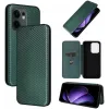 Phonesta Carbon Fiber Skin Book Wallet Klapphülle für Oppo Reno13 F 4G/5G / Reno13 FS 5G - Dunkelgrün 7