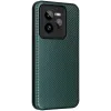 Phonesta Carbon Fiber Skin Book Wallet Klapphülle für Realme GT 7 Pro - Dunkelgrün 2