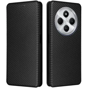 Phonesta Carbon Fiber Skin Book Wallet Klapphülle für Xiaomi Redmi 14C / Xiaomi Poco C75 - Schwarz