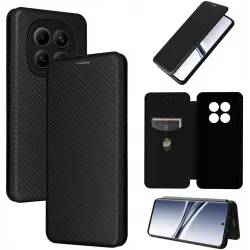 Phonesta Carbon Fiber Skin Book Wallet Klapphülle für Xiaomi Redmi Note 15 4G/5G / Xiaomi Poco M8 - Schwarz