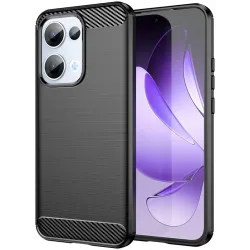 Phonesta Carbon Silikon Back Cover Hülle für Oppo Reno13 - Schwarz