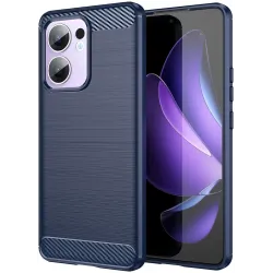 Phonesta Carbon Silikon Back Cover Hülle für Oppo Reno13 F 4G/5G / Reno13 FS 5G - Blau