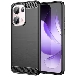 Phonesta Carbon Silikon Back Cover Hülle für Oppo Reno13 Pro - Schwarz