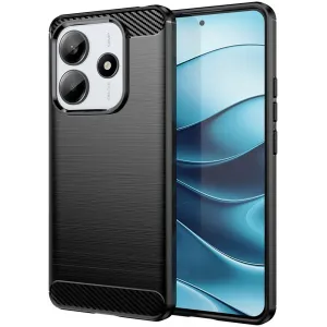 Phonesta Carbon Silikon Back Cover Hülle für Xiaomi Redmi Note 14 5G - Schwarz
