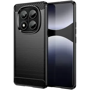 Phonesta Carbon Silikon Back Cover Hülle für Xiaomi Redmi Note 14 Pro 4G - Schwarz
