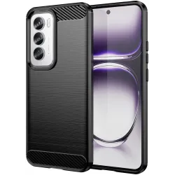 Phonesta Carbon Silikon Back Cover Hülle für Oppo Reno12 Pro - Schwarz
