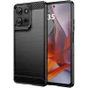 Phonesta Carbon Silikon Back Cover Hülle für Motorola Moto G75 - Schwarz