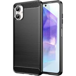 Phonesta Carbon Silikon Back Cover Hülle für Samsung Galaxy A06 4G - Schwarz