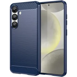 Phonesta Carbon Silikon Back Cover Hülle für Samsung Galaxy S25/S24 - Blau