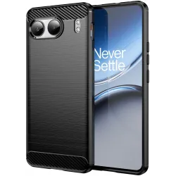 Phonesta Carbon Silikon Back Cover Hülle für OnePlus Nord 4 - Schwarz
