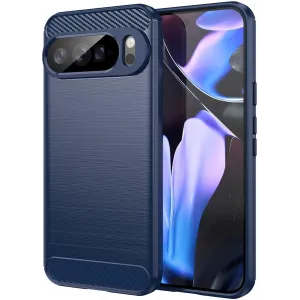 Phonesta Carbon Silikon Back Cover Hülle für Google Pixel 10 Pro XL - Blau